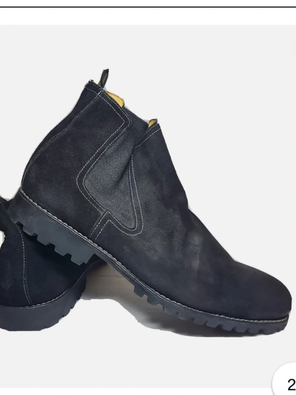 Sandro Moscoloni “Wilbur” Navy Blue Suede M180 Hyper Comfort Chelsea Ankle Boots